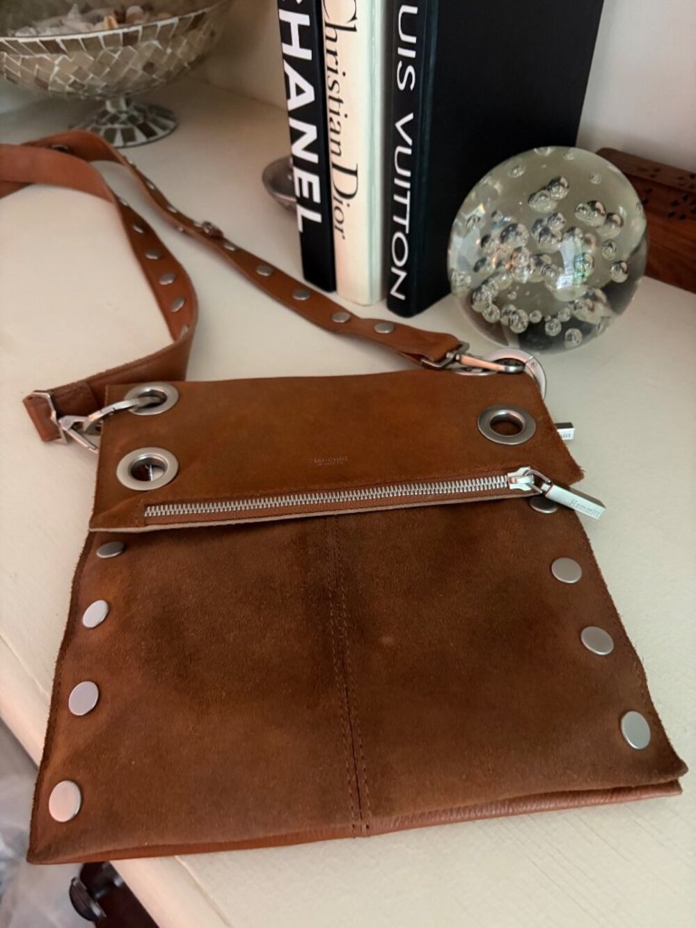 Hammitt Montana Reversible Cognac and Gray Crossbody Bag